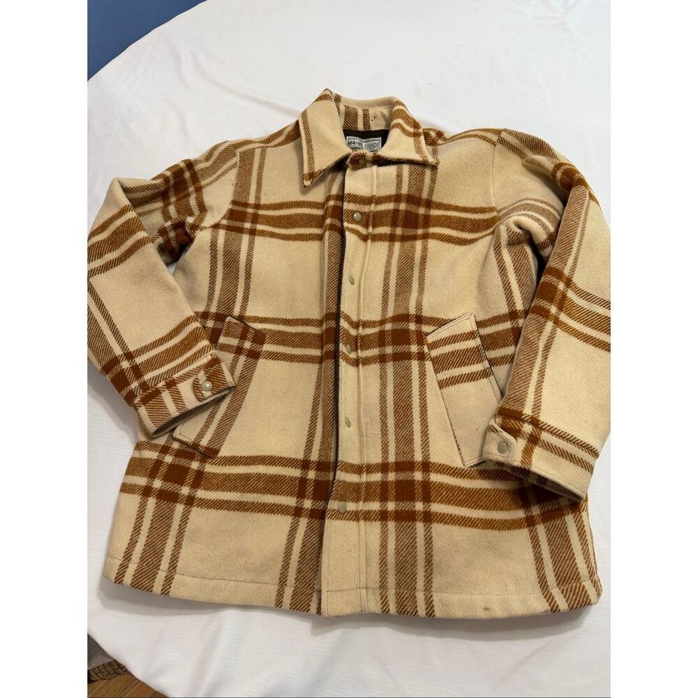 VTG Maine Guide Congress Jacket Mens L Plaid Heavy Flannel Hunting